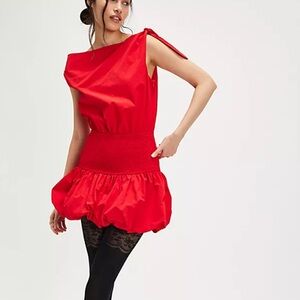 Lisa says gah red one shoulder bubble dress